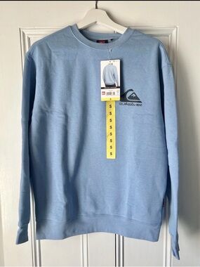 NWT 90s Y2K Quicksilver Surf Light Blue Sweatshirt Crew Neck Sz Mens S Youth XL